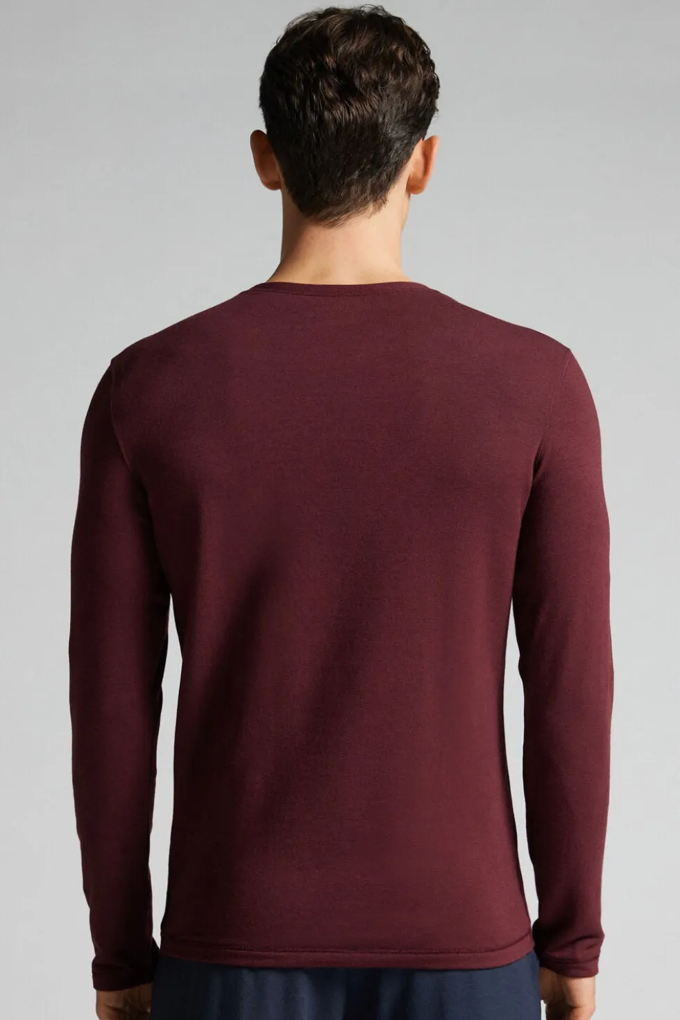 Longsleeve z Modalu z Kaszmirem z Dekoltem Pod Szyję